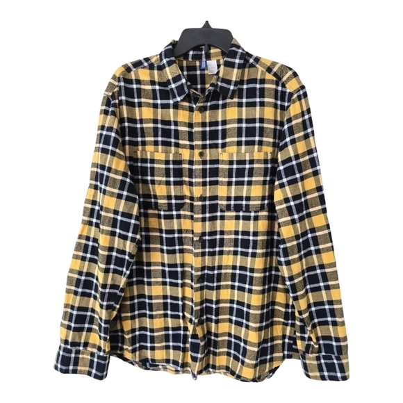 H&M Women’s Plaid Multi Color Long Sleeve Shirt Sz L Work School Casual … - Picture 1 of 10